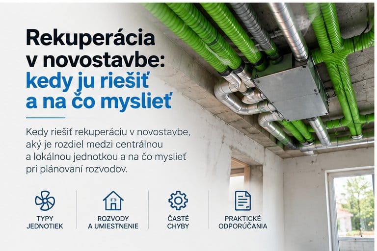 Rekuperácia v novostavbe – rozvody a centrálna jednotka