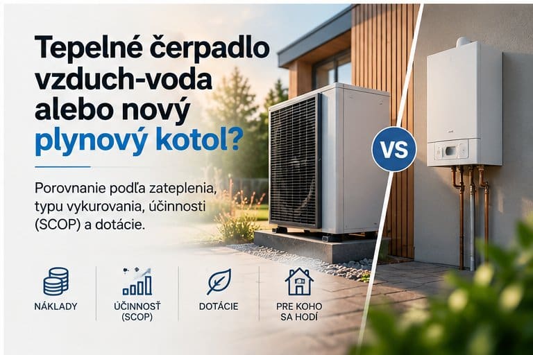 Tepelné čerpadlo vzduch-voda alebo plynový kotol – porovnanie